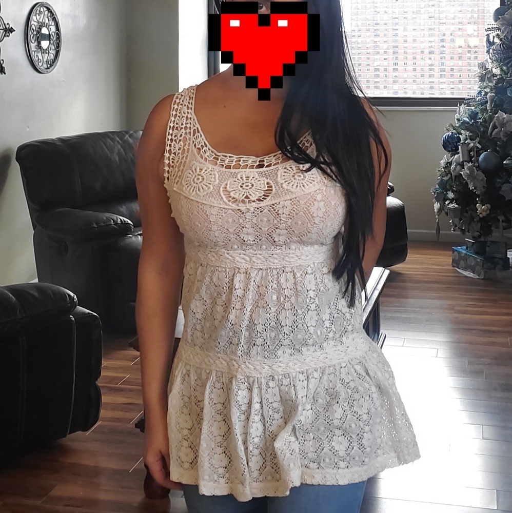 Laced boho top shirt